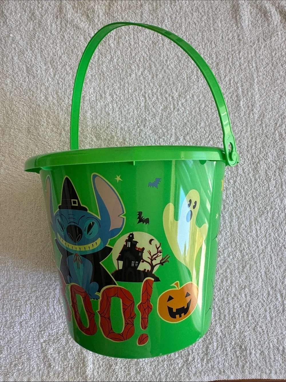 Disney Stitch Green Halloween Trick-or-Treat Candy Bucket